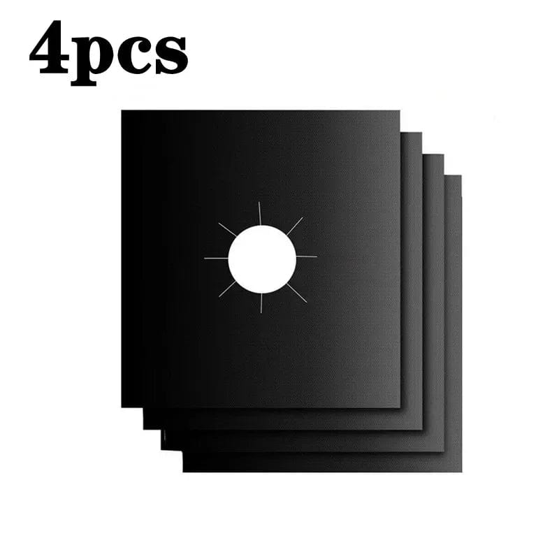 Protège gazinière 2-8pcs en fibres de verre noires - Tapis de cuisson réutilisable - Accessoire cuisine - Taille 270 x 270mm