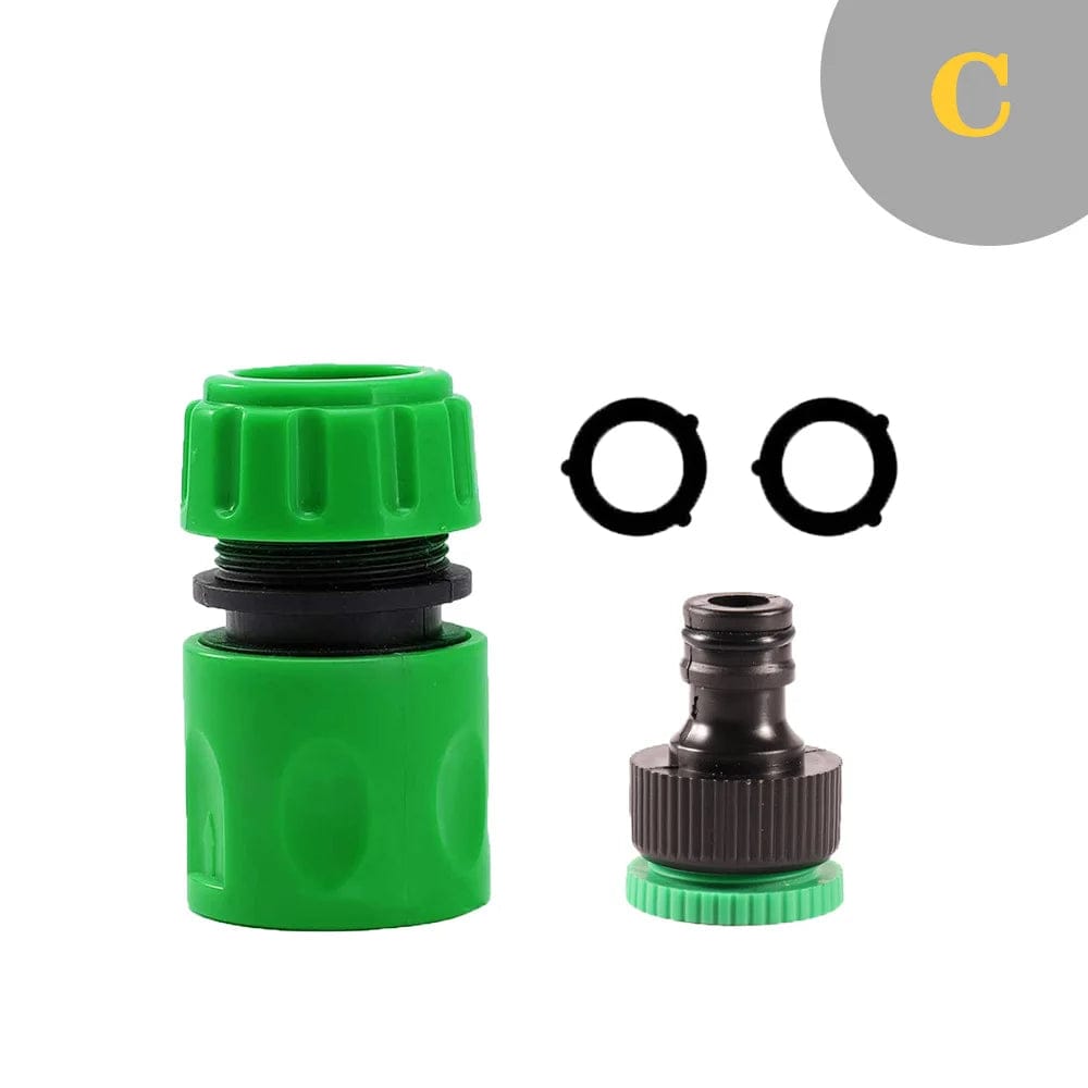 Raccord rapide en ABS pour tuyau d'arrosage de jardin - Set adaptateur double mâle 1/2"