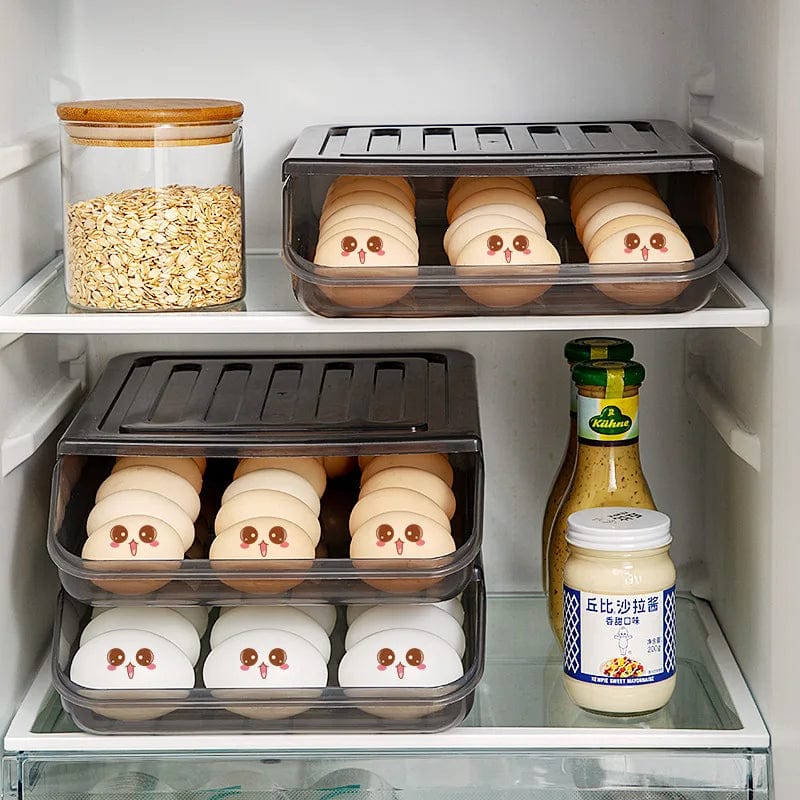 Range-œufs automatique à couches multiples pour refrigerator box de fraîcheur - Organisateur de cuisine