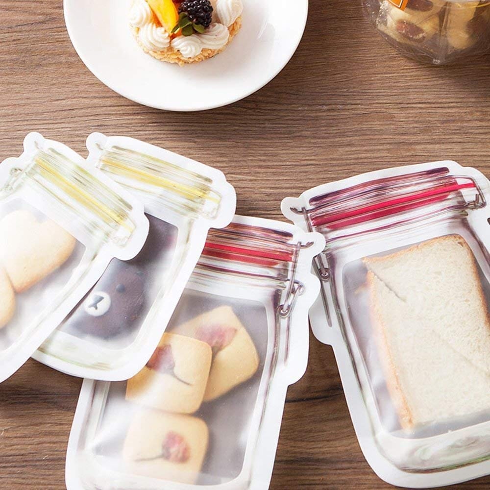 Sacs de conservation alimentaires réutilisables en forme de bocal ssr