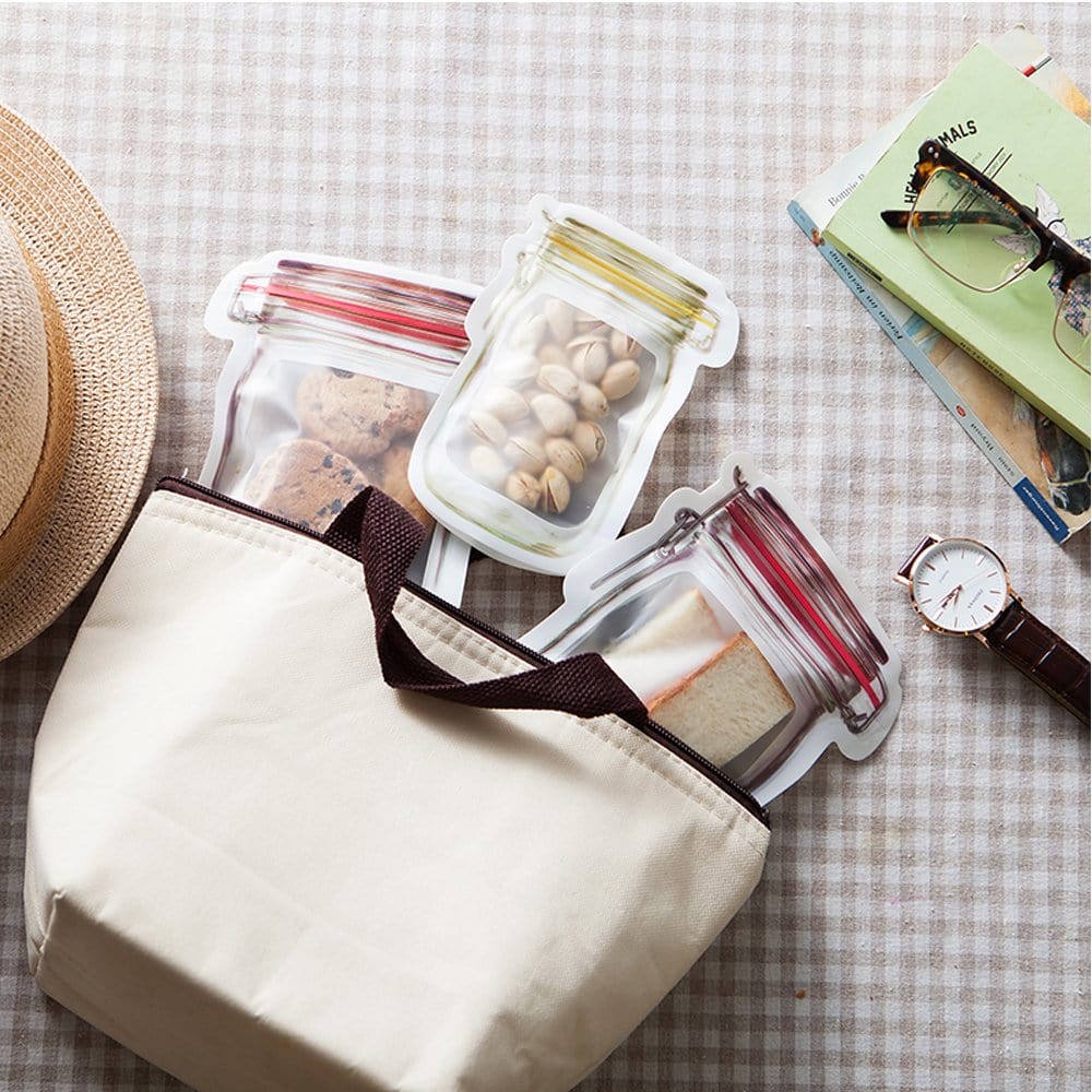 Sacs de conservation alimentaires réutilisables en forme de bocal ssr