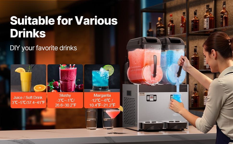 Machine à Granita Professionnelle 2×12 L — Double Cuve, 96 Boissons machine a granita