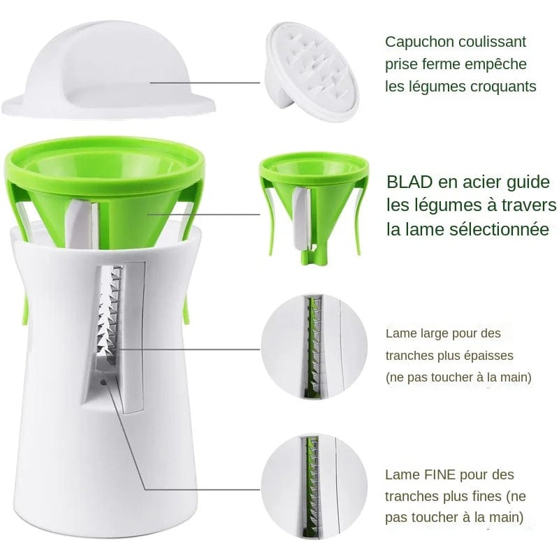 Spiralizer de Légumes en Acier Inoxydable - Coupe-légumes Spaghetti Zucchini Coupe Légumes
