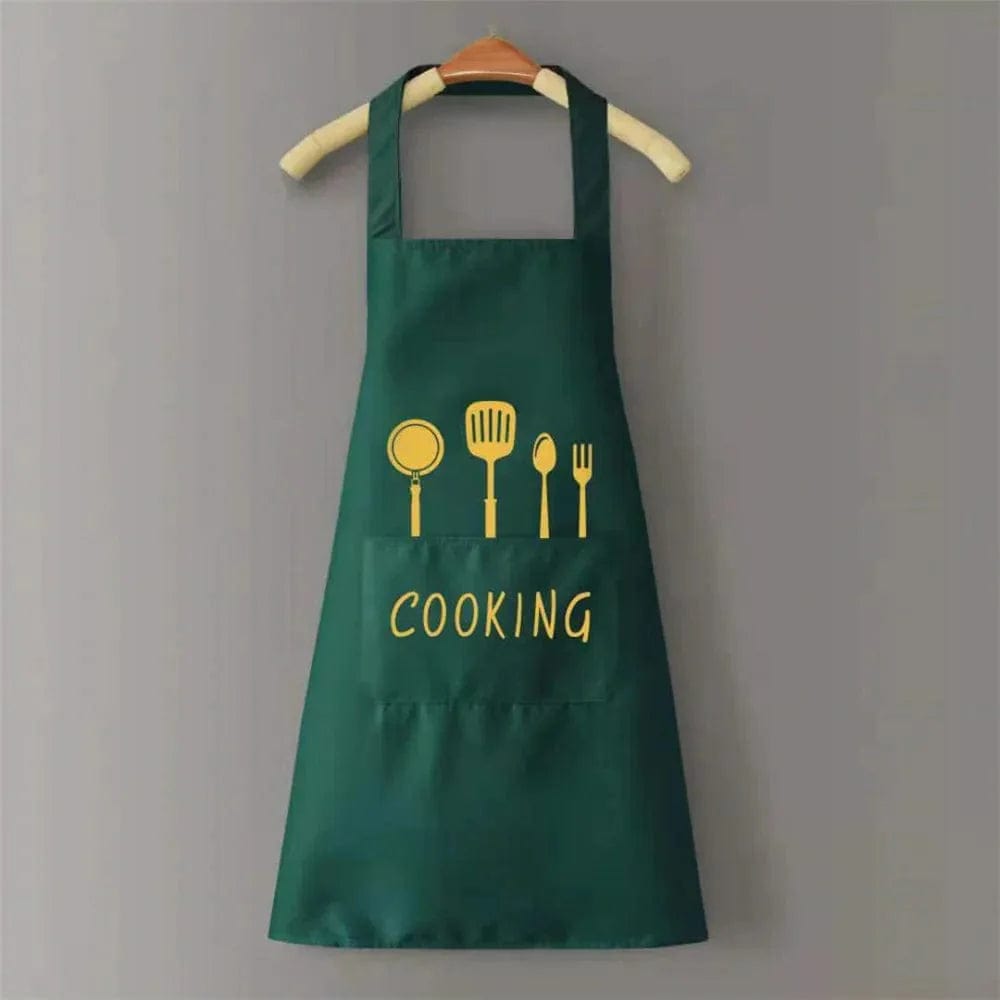 Tablier de Cuisine Classique "Cooking" en PVC Imperméable - Couleur Verte tablier