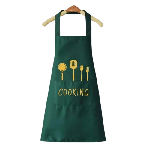 Tablier de Cuisine Classique "Cooking" en PVC Imperméable - Couleur Verte tablier