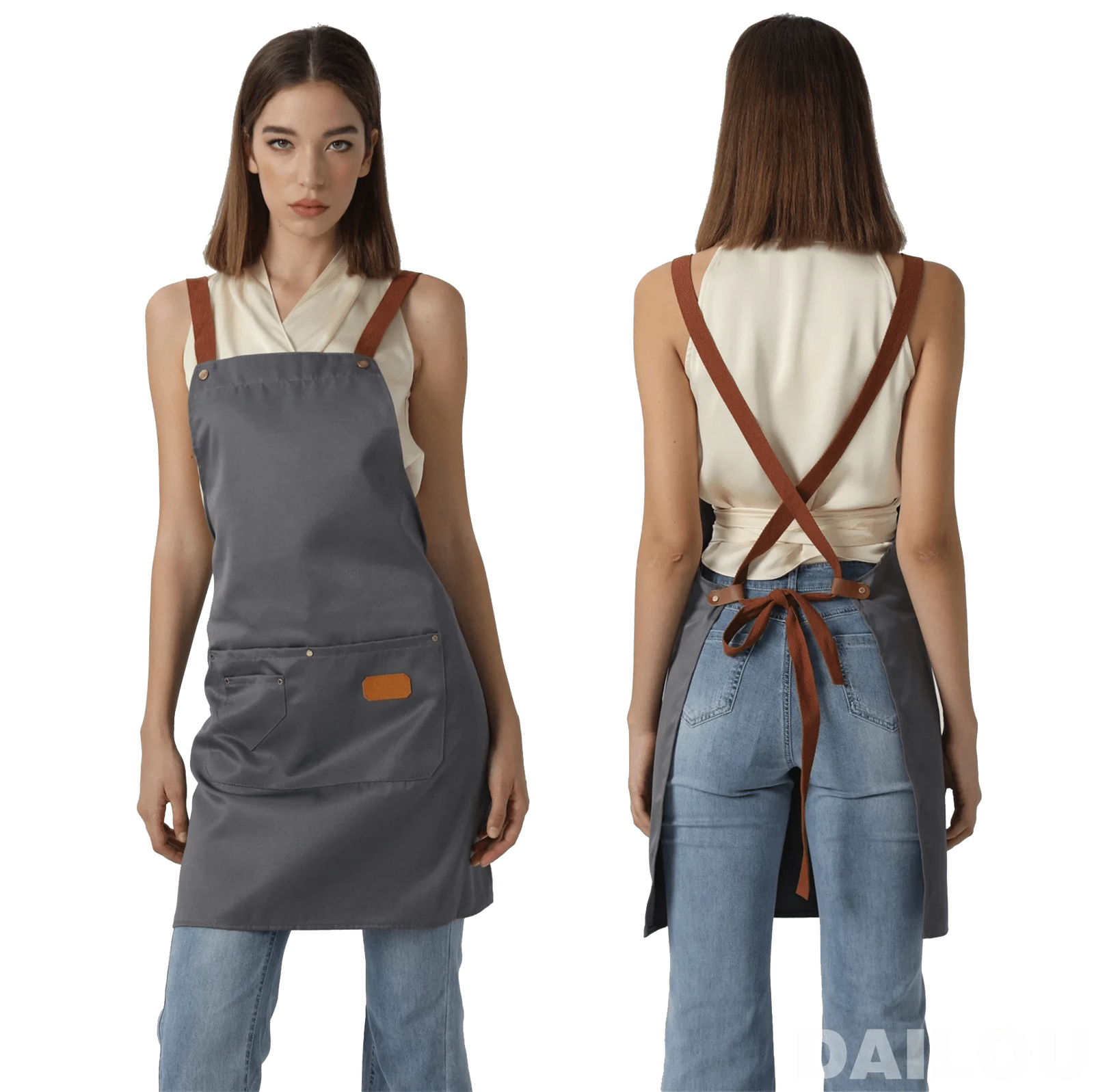 Tablier de cuisine en non-tissé pour homme et femme - Vert tablier