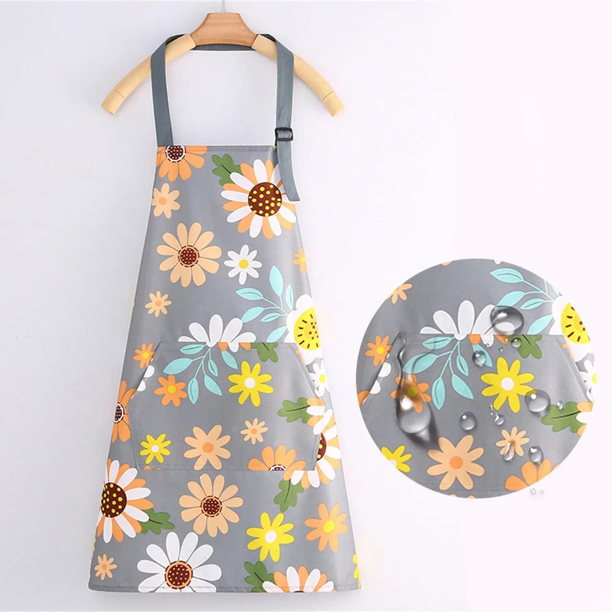 Tablier de cuisine en toile de coton imperméable - Motifs Fleurs ou Chats tablier