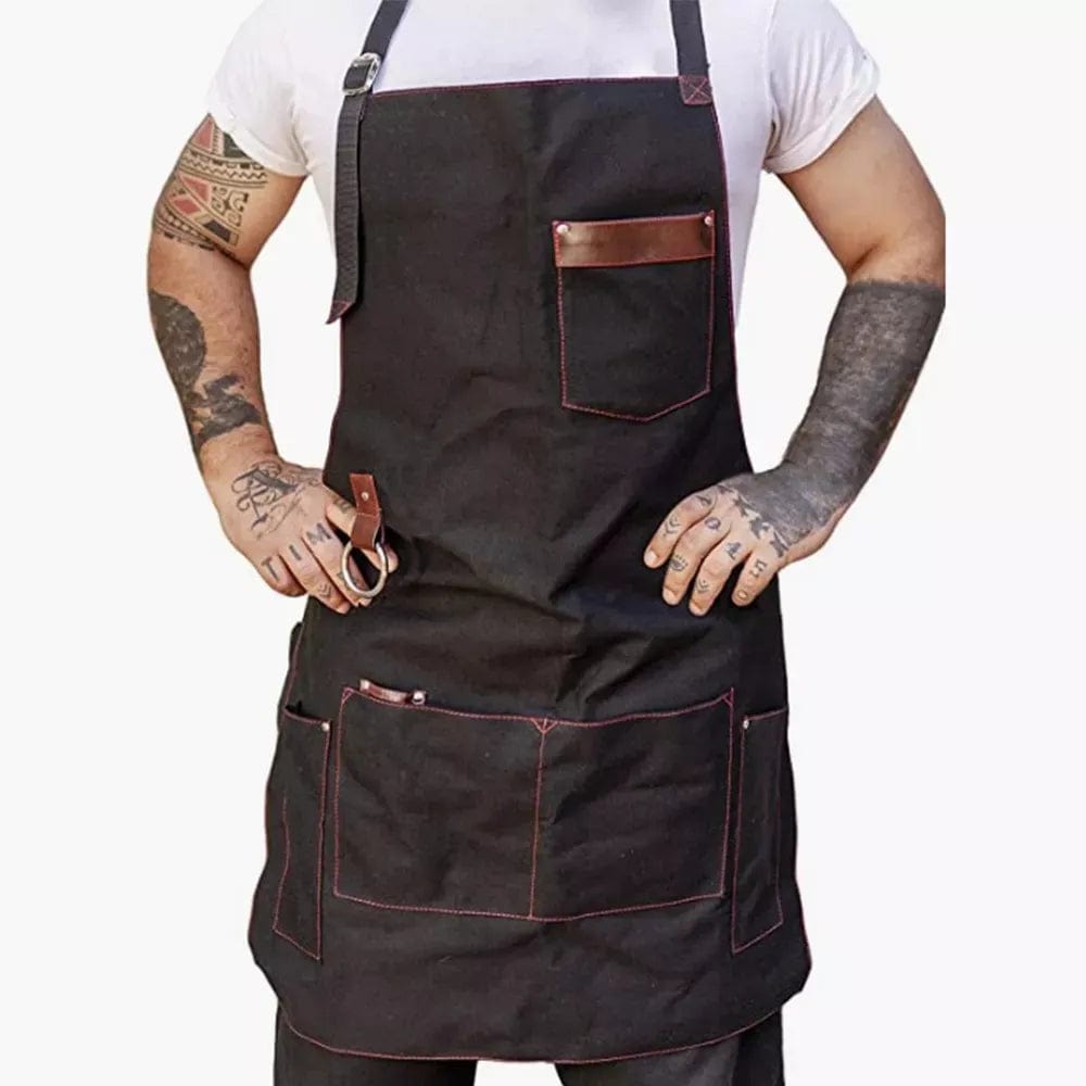 Tablier de Cuisine en Toile Homme avec Poches - Tablier de Cuisine Imperméable de Qualité pour Chef tablier