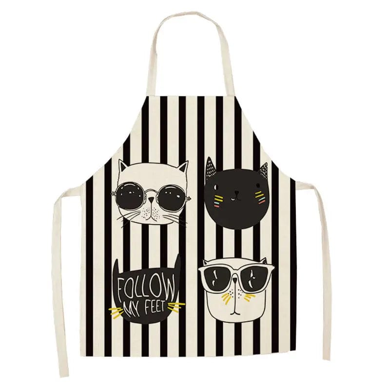 Tablier de Cuisine Impression Chats Mignons en Lin - I Love Cats tablier