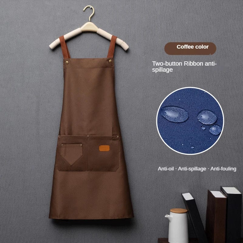 Tablier de cuisine pour homme et femme - Tablier de travail pour chef en tissu non-tissé marron tablier