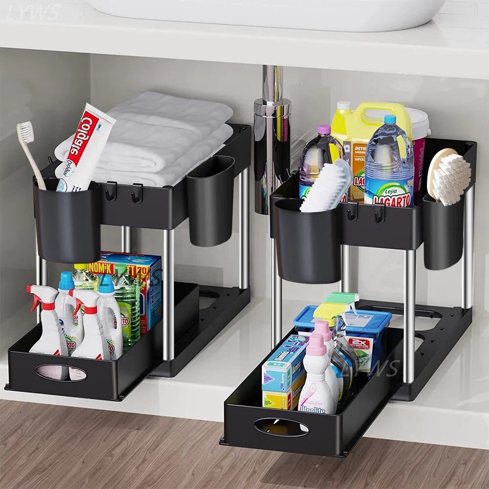 Tiroirs Coulissants de Rangement pour Cuisine et Salle de Bain