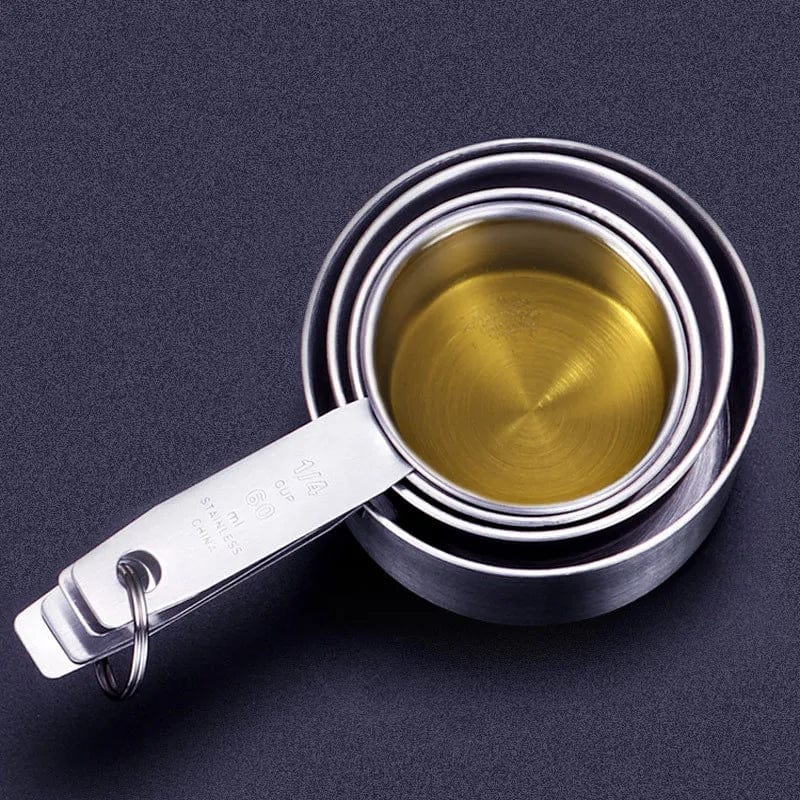 Ensemble de Cuillères et Tasses de Mesure en Acier Inoxydable - Pratique et Durable