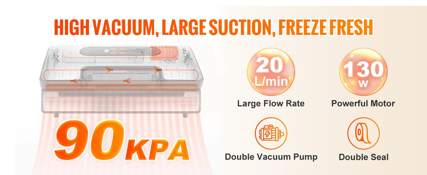 Machine Sous Vide Alimentaire 130W 90 kPa avec 10 Sacs Offerts sv