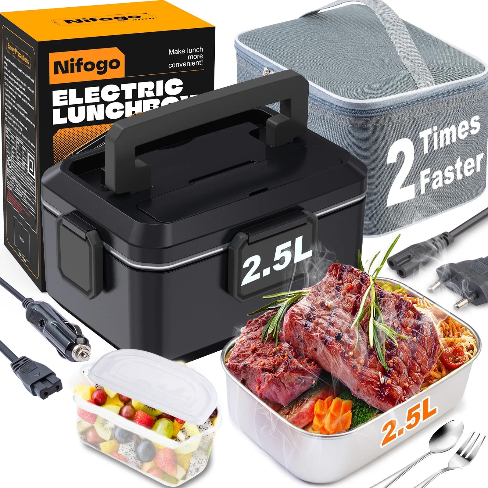 LunchBox Électrique Chauffante 80W - 1,5 à 2,5 litres lunchboxchauf