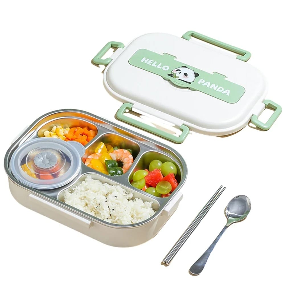 Bento pour enfants à 2/4/5 compartiments avec Couverts « Hello Panda » Bento