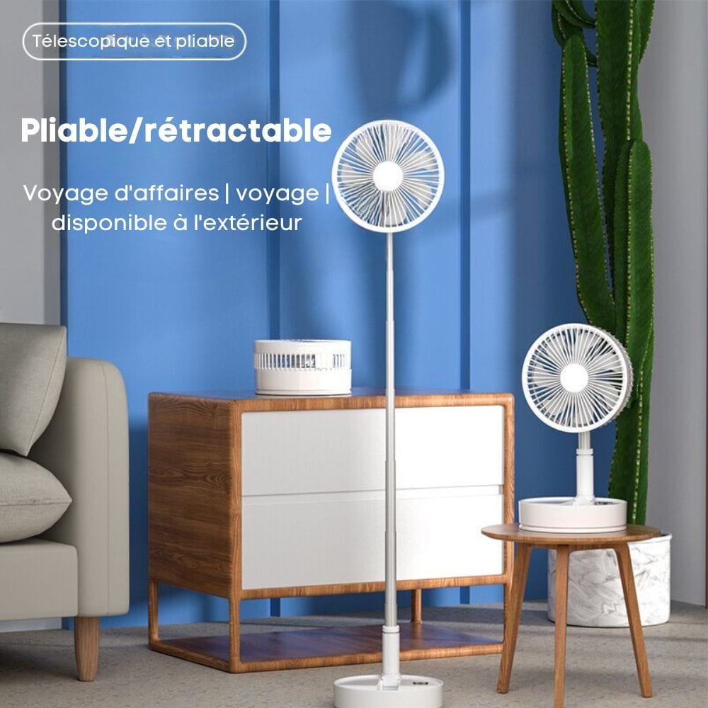 Ventilateur portable rétractable sans fil