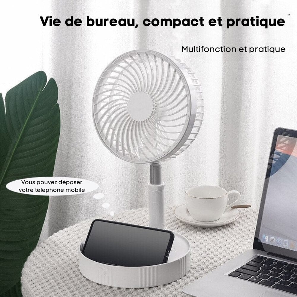 Ventilateur portable rétractable sans fil