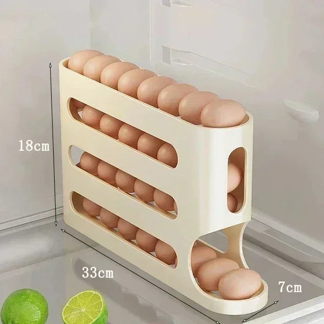 Distributeur d'Œufs Automatique pour Réfrigérateur — 4 Étages, 30 Œufs