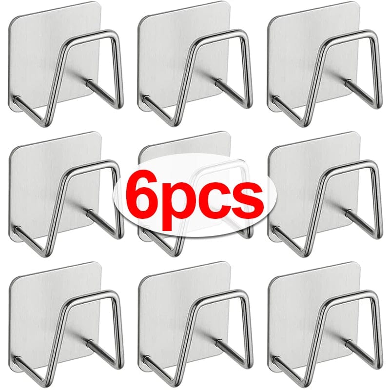 Porte-Éponges en Acier Inoxydable pour Évier de Cuisine, Lot de 1 à 6, Support Auto-Adhésif, Égouttoir, Rangement Mural