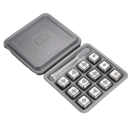 12 Glaçons Réutilisables inox en forme de Dés à Jouer motifs Poker glacon reutilisable