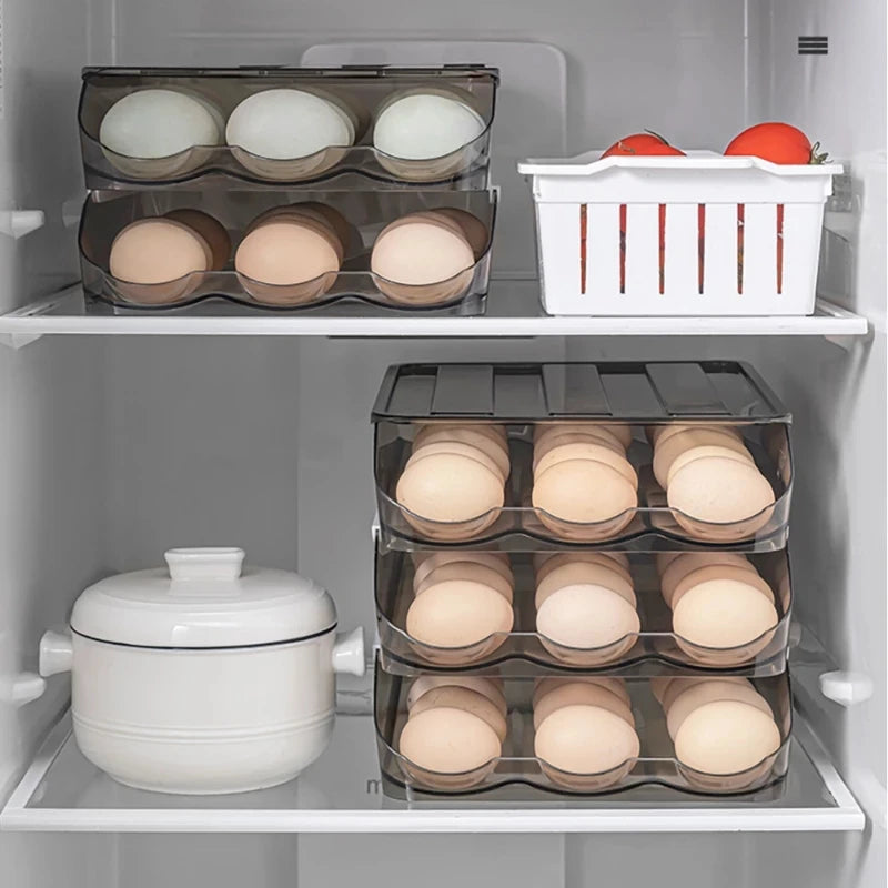 Range-Œufs Empilable à Tiroirs — 18 Œufs par Niveau, PET Alimentaire