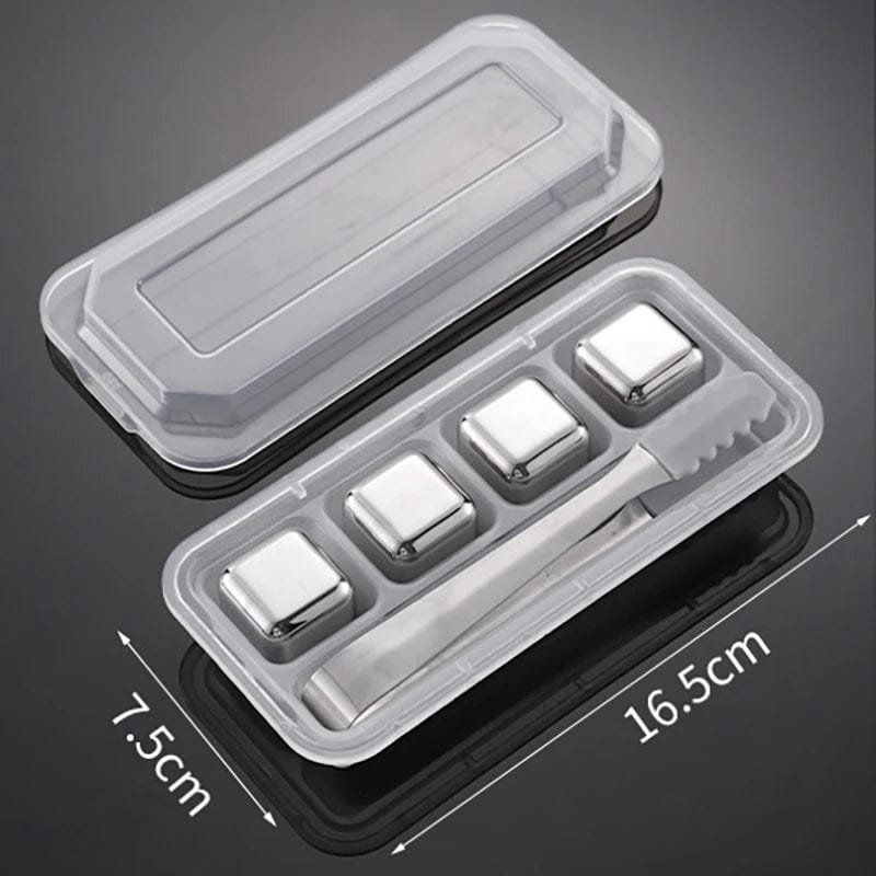 4 Glaçons Réutilisables inox en forme de Dés à jouer glacon reutilisable