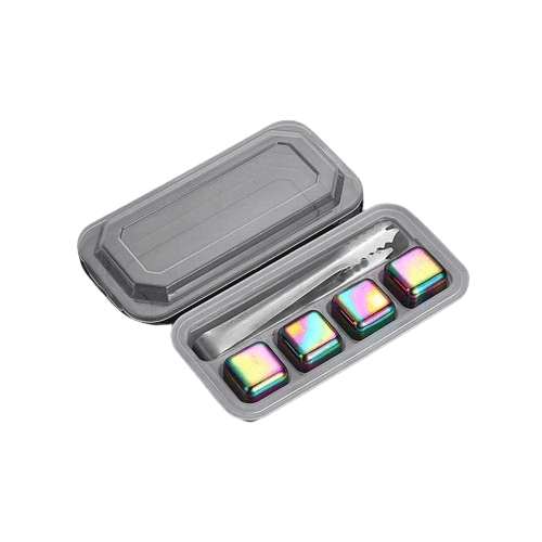 4 Glaçons Réutilisables Inox en forme de Dés arc-en-ciel glacon reutilisable