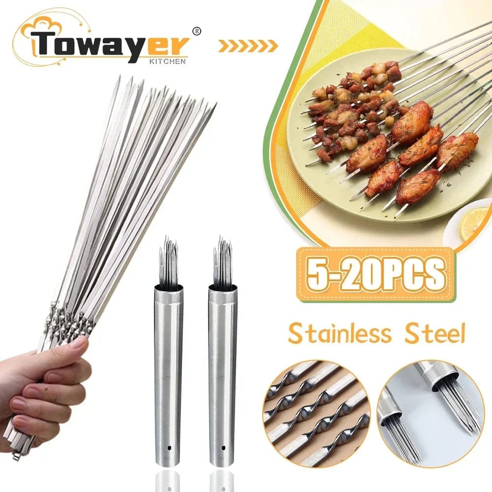 Pics Brochettes Barbecue Inox Réutilisablespour Camping Jardin barbecue