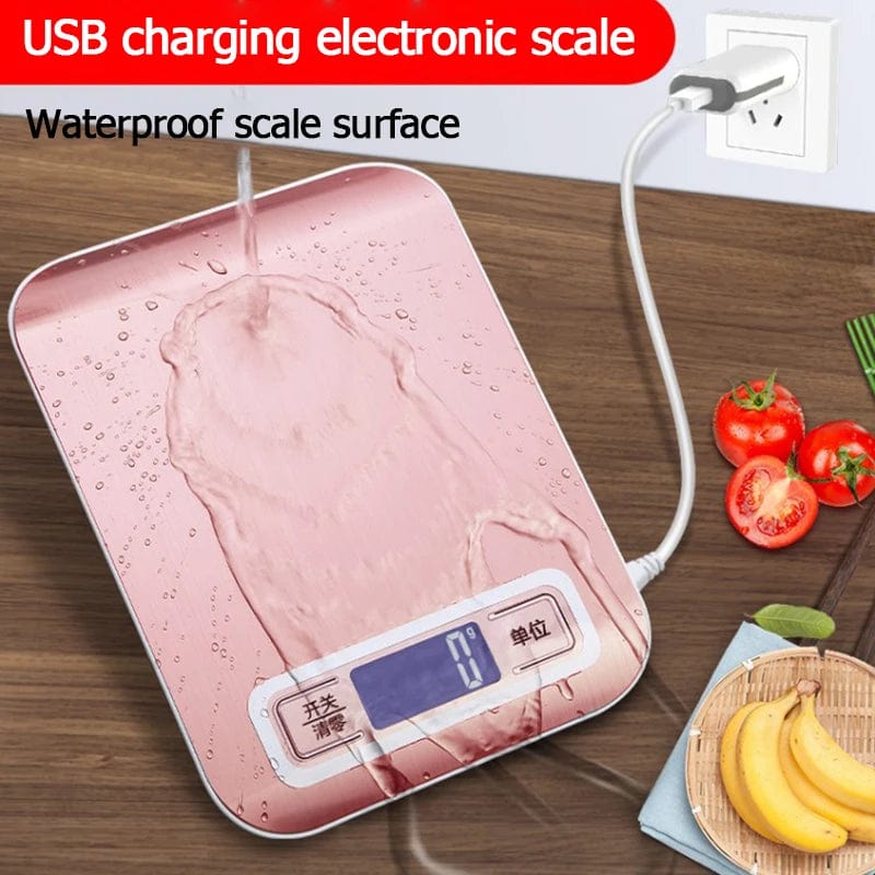 Balance de cuisine rechargeable par USB avec écran LCD balance