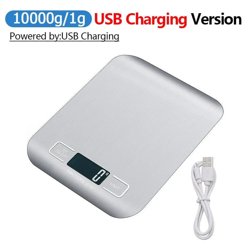 Balance de cuisine rechargeable par USB avec écran LCD balance