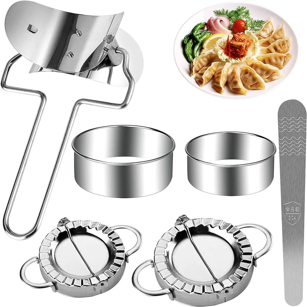 Moule à dumplings en acier inoxydable - Kit de 5 pièces de cuisine