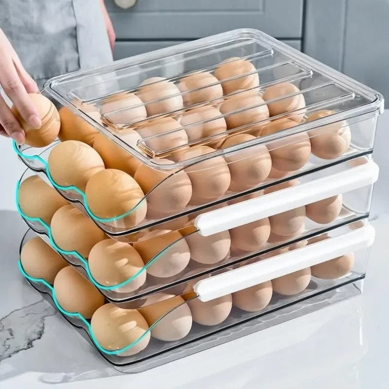 Range-Œufs Empilable à Tiroirs — 18 Œufs par Niveau, PET Alimentaire
