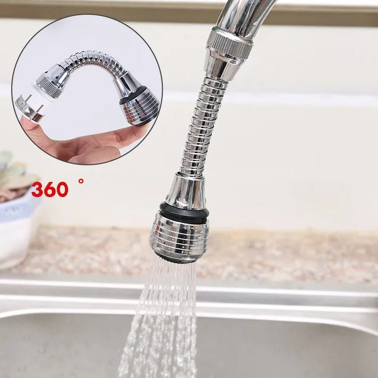 Lot de 2 Embouts de Robinet Rotatifs 360° - Court + Col Flexible, Anti-Éclaboussures