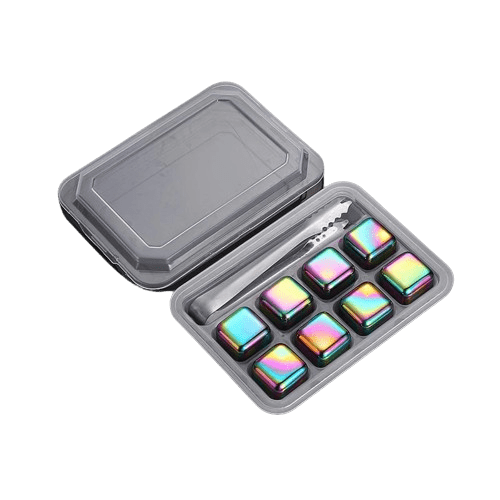 8 Glaçons Réutilisables inox en forme de Dés couleur arc-en-ciel glacon reutilisable
