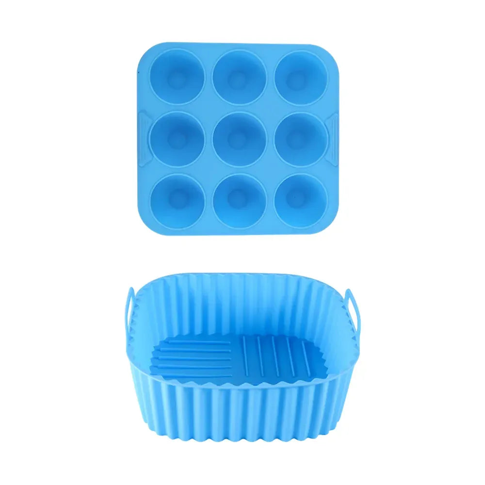 Moule Silicone Réutilisable Carré 2 Pièces pour Air Fryer Air Fryer