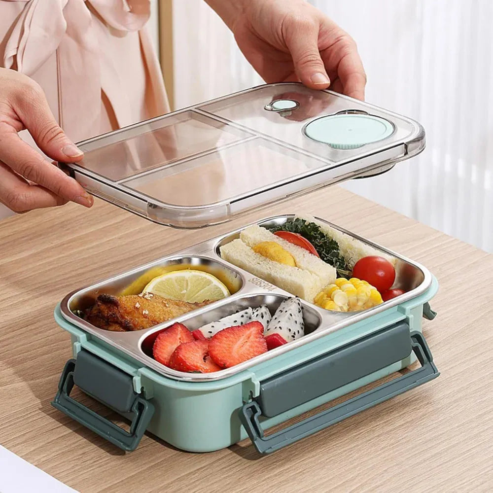 Lunchbox en Inox à 2/3 Compartiments Étanches 850ml Lunchbox