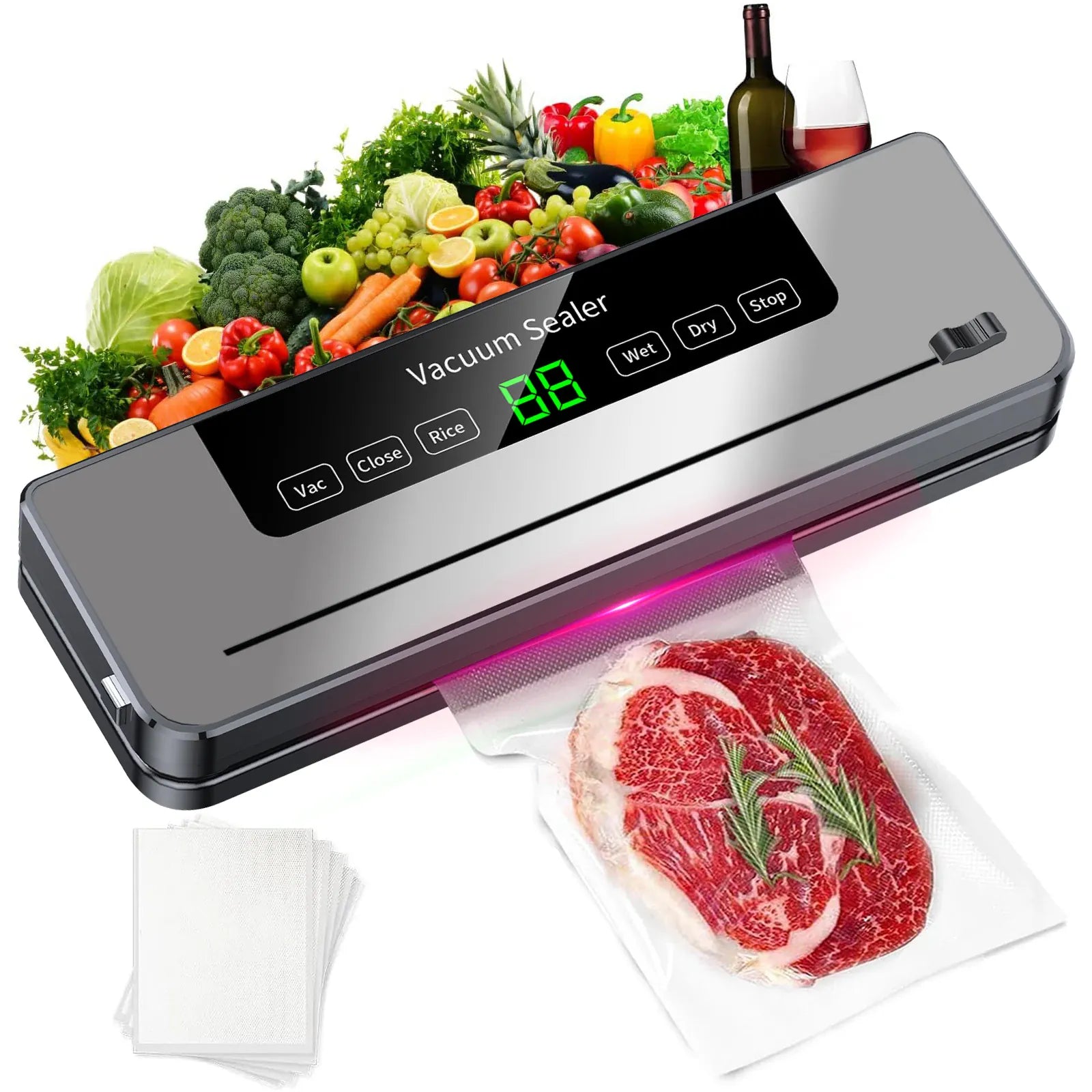 Machine Sous Vide Alimentaire avec Cutter Intégré - 80 kPa sv