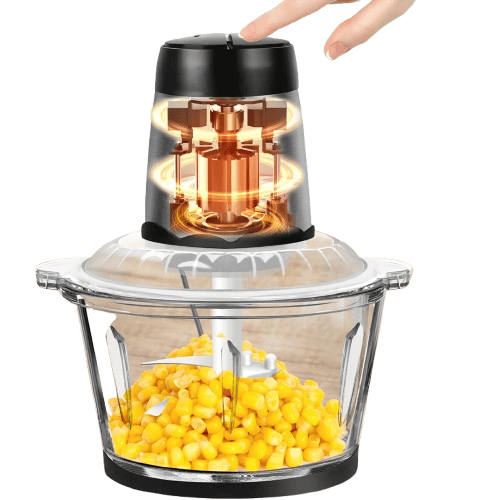 Hachoir Électrique Multifonction 2L 300W — Bol en Verre, 4 Lames Inox, 2 Vitesses hachoir electrique