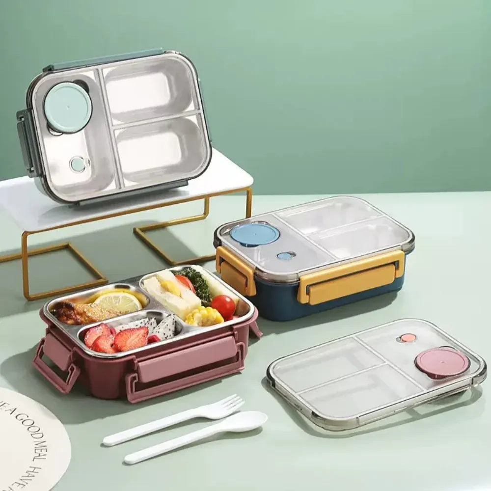 Lunchbox en Inox à 2/3 Compartiments Étanches 850ml Lunchbox