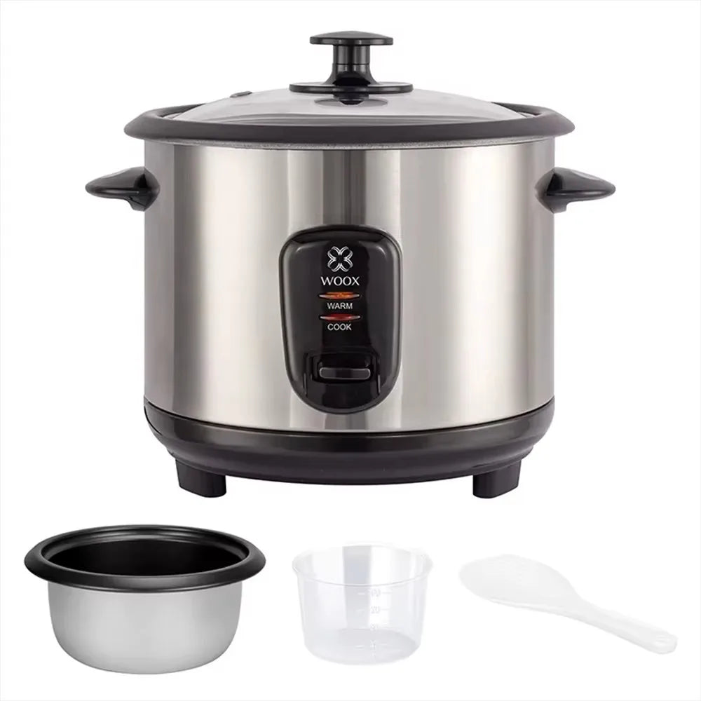 Cuiseur à riz inox 1 L avec cuve antiadhésive, tasse doseuse et cuillère