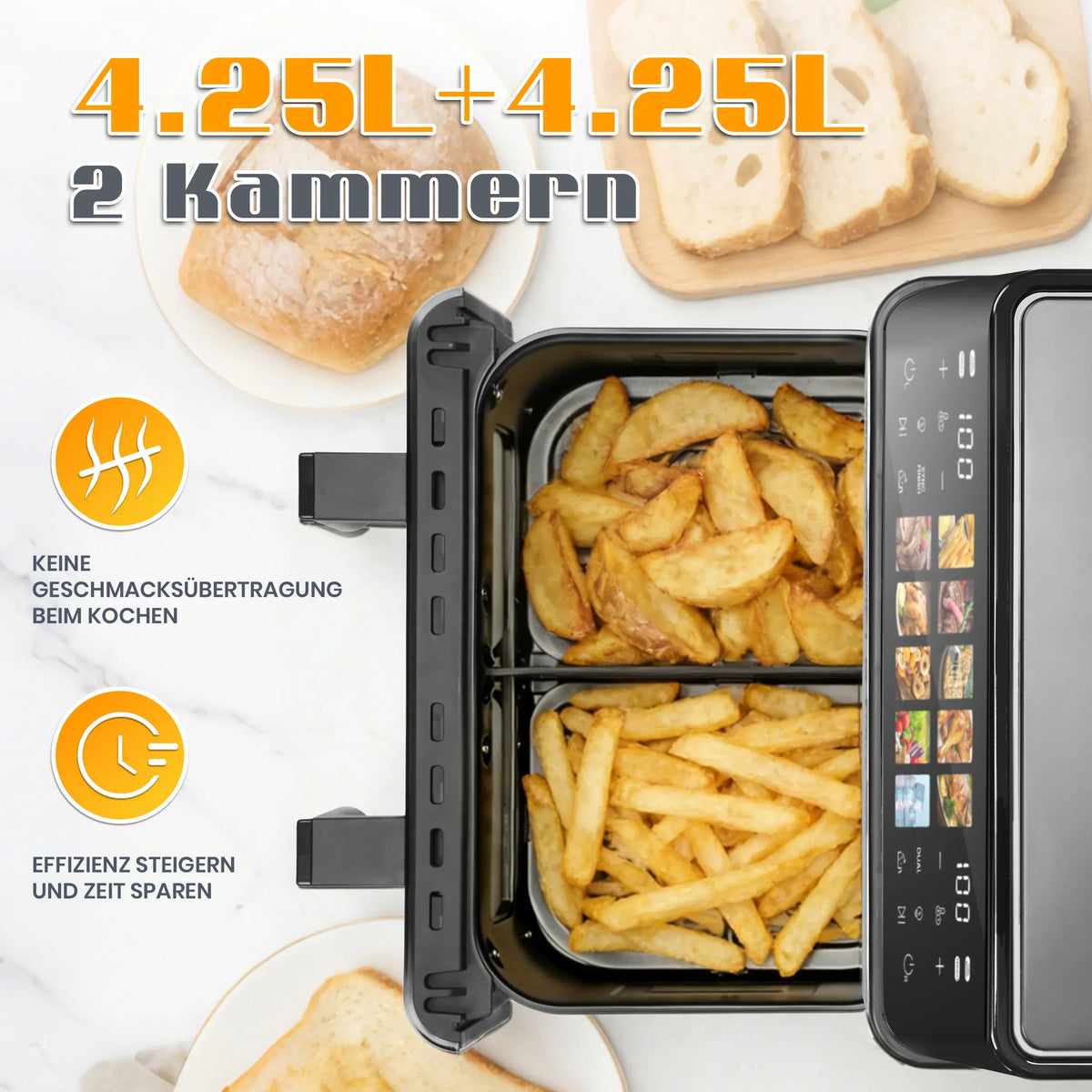 Friteuse Sans Huile 8,5L 2000W avec Hublot et Écran Tactile airfryers