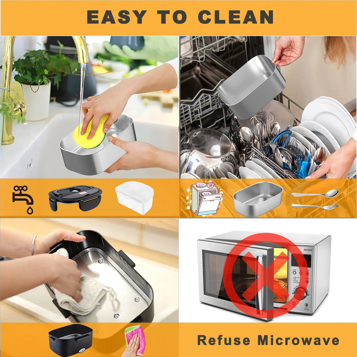 LunchBox Électrique Chauffante 80W - 1,5 à 2,5 litres lunchboxchauf