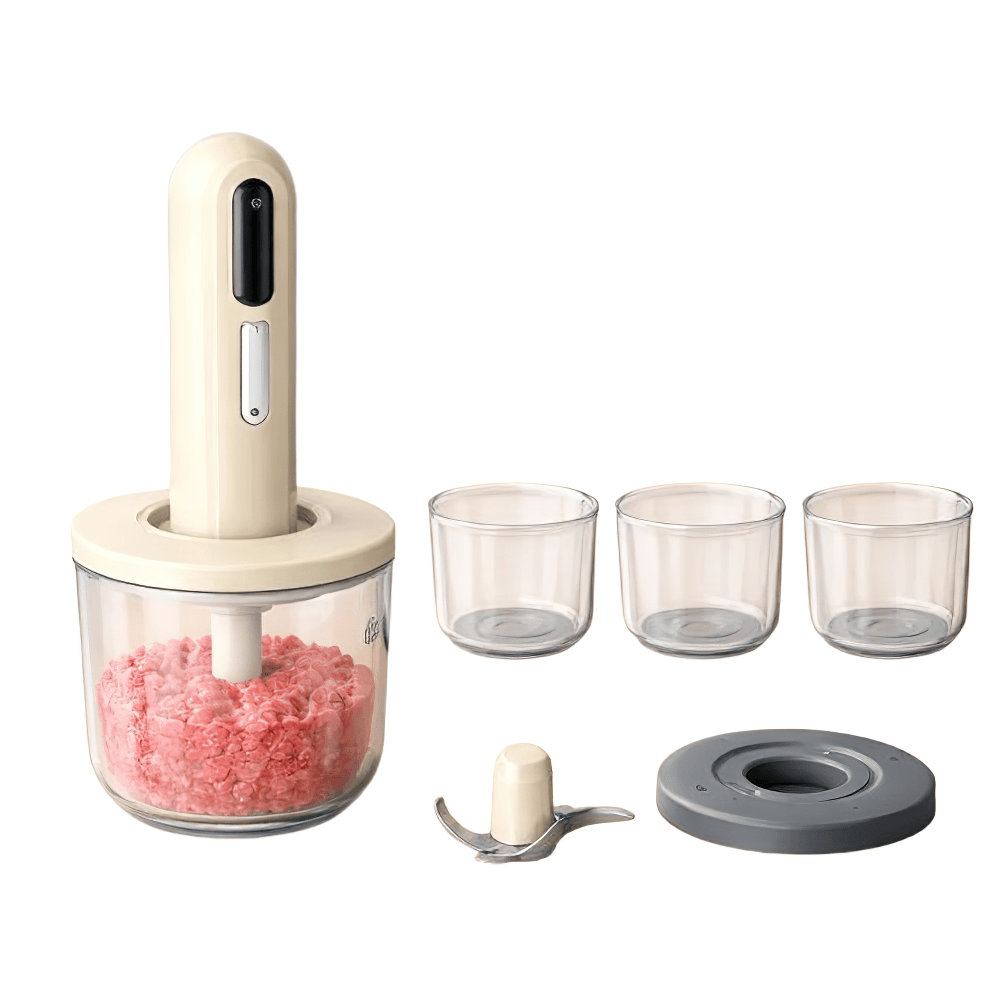 Hachoir Électrique Sans Fil 30 W USB — 1 Grand Bol 400 ml + 3 Petits Bols 200 ml hachoir electrique