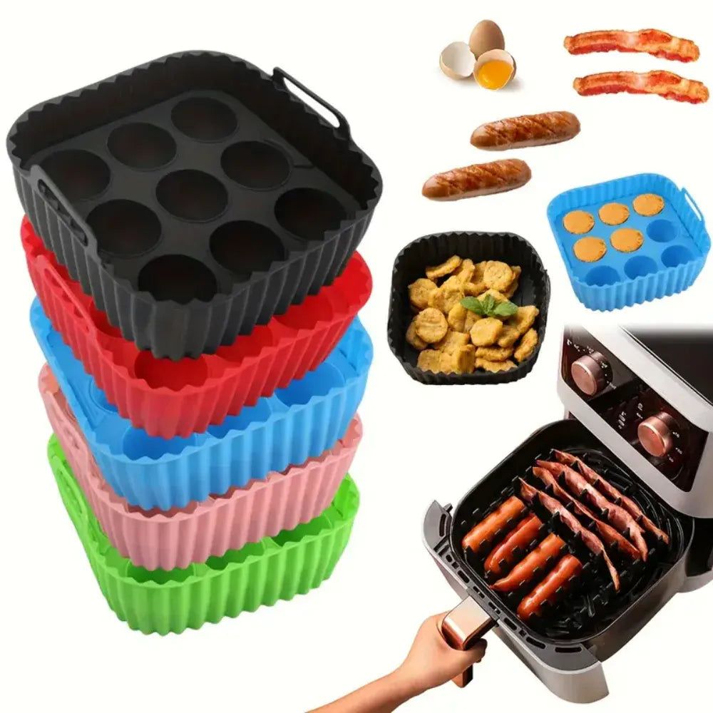 Moule Silicone Réutilisable Carré 2 Pièces pour Air Fryer Air Fryer
