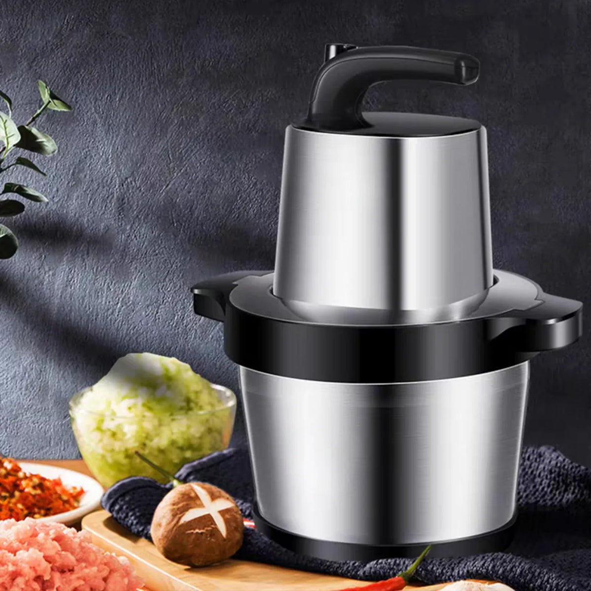 Hachoir Électrique 8L Inox 304 — 4500 W, 2 Vitesses, Double Lame en S hachoir electrique