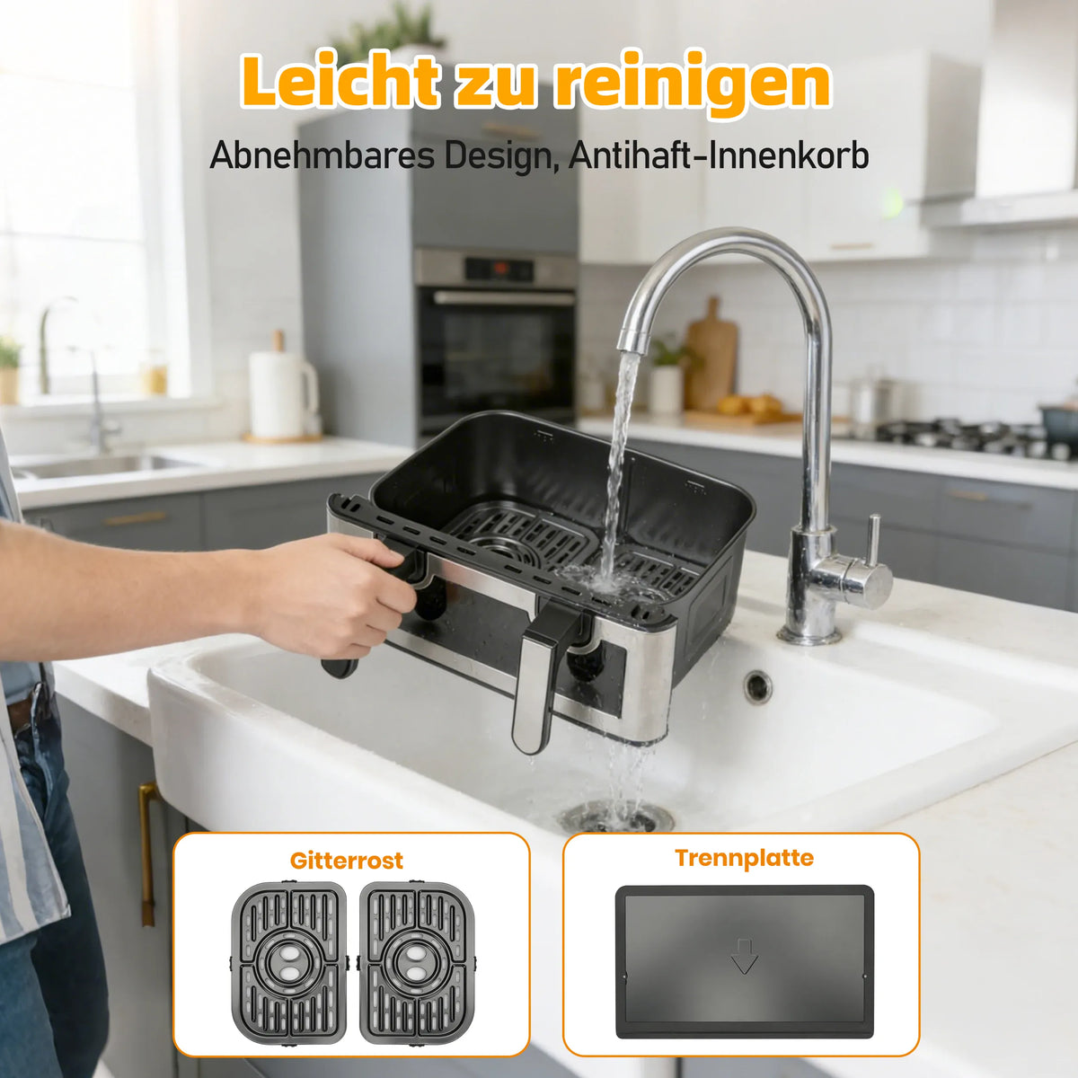 Friteuse Sans Huile Double Panier 85L 2000W Écran Tactile airfryers