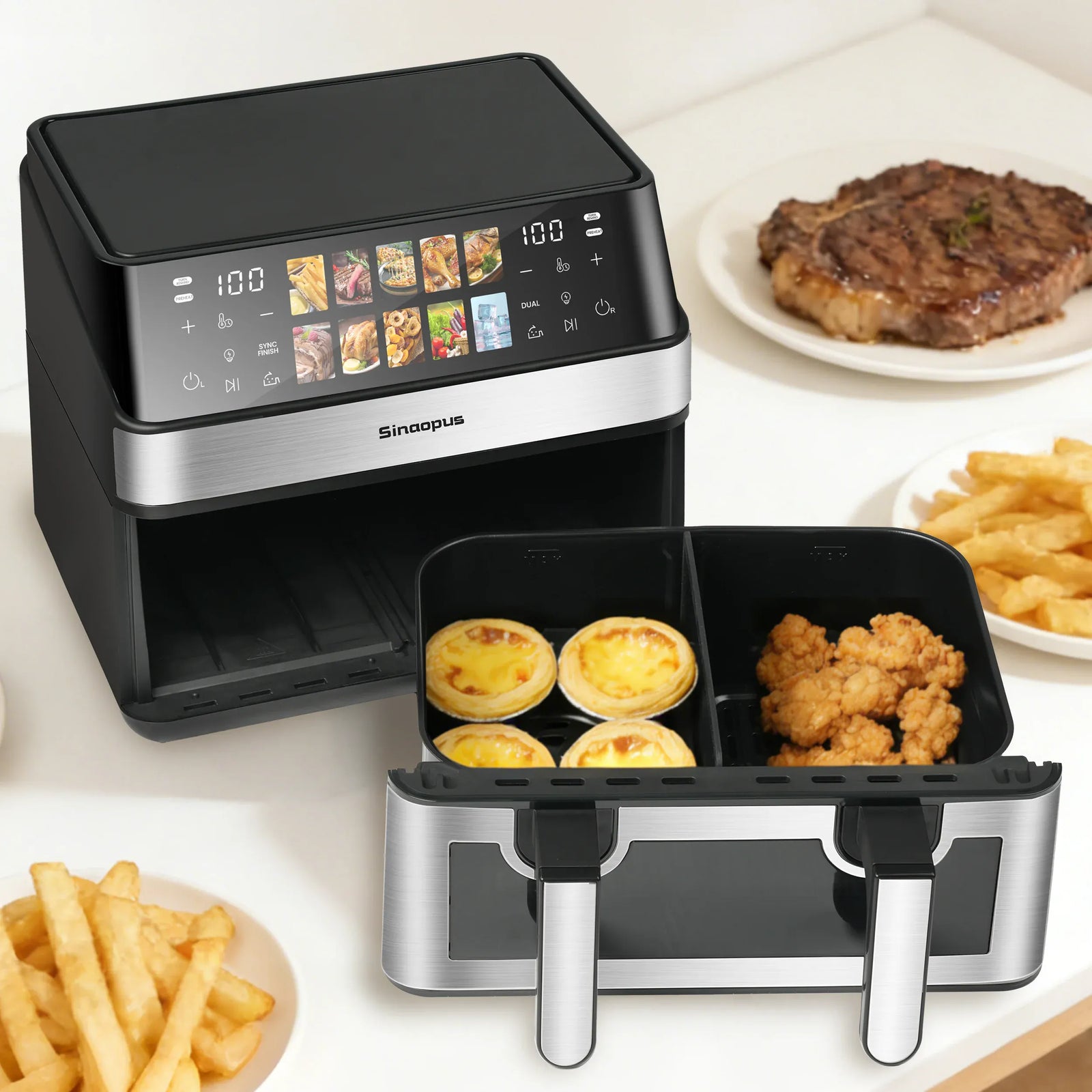 Friteuse Sans Huile 8,5L 2000W avec Hublot et Écran Tactile airfryers