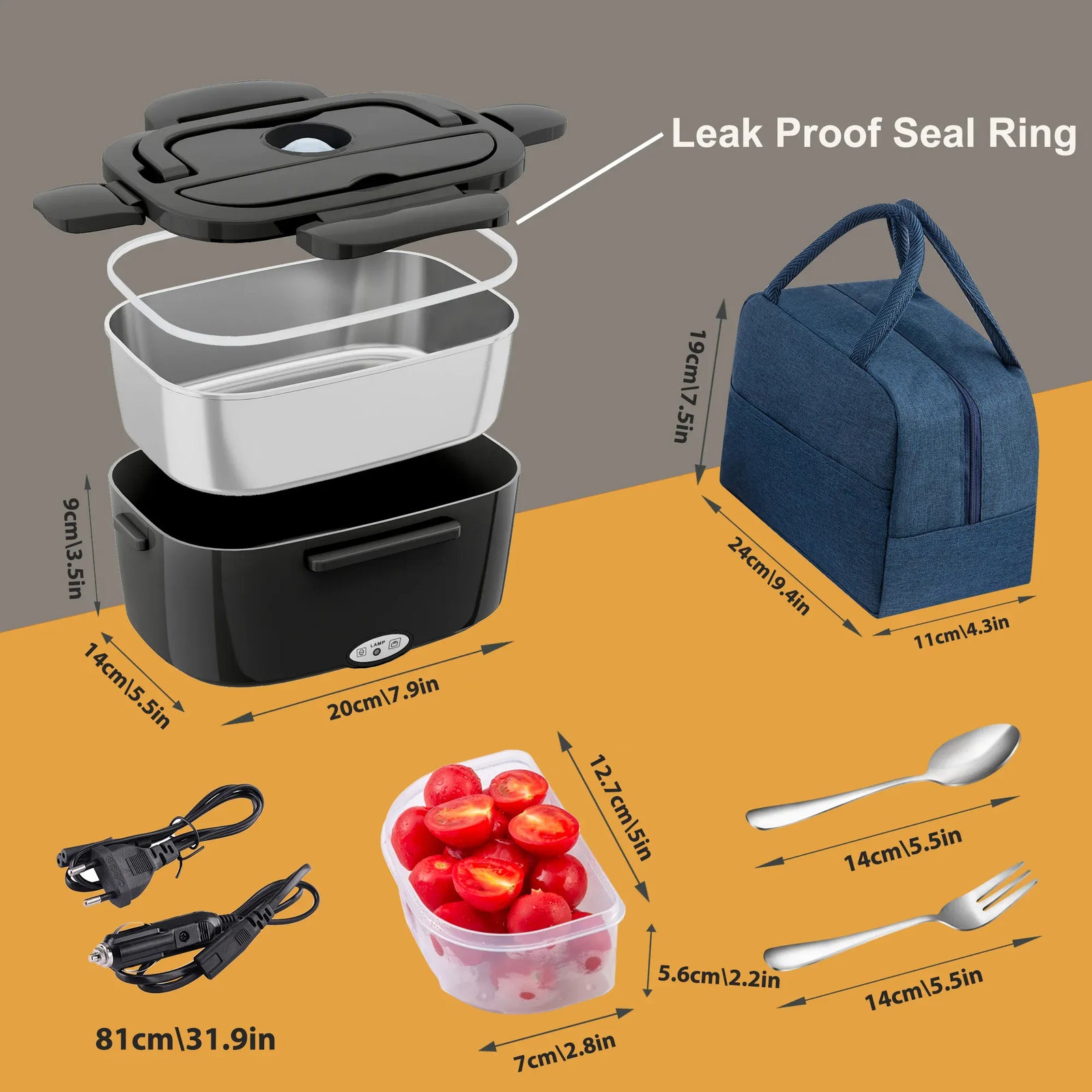 LunchBox Électrique Chauffante 80W - 1,5 à 2,5 litres lunchboxchauf