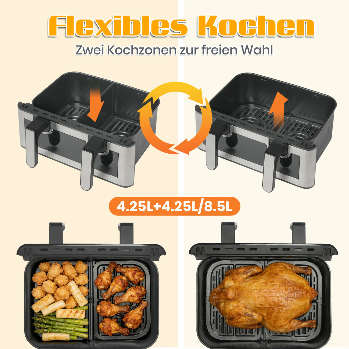 Friteuse Sans Huile 8,5L 2000W avec Hublot et Écran Tactile airfryers