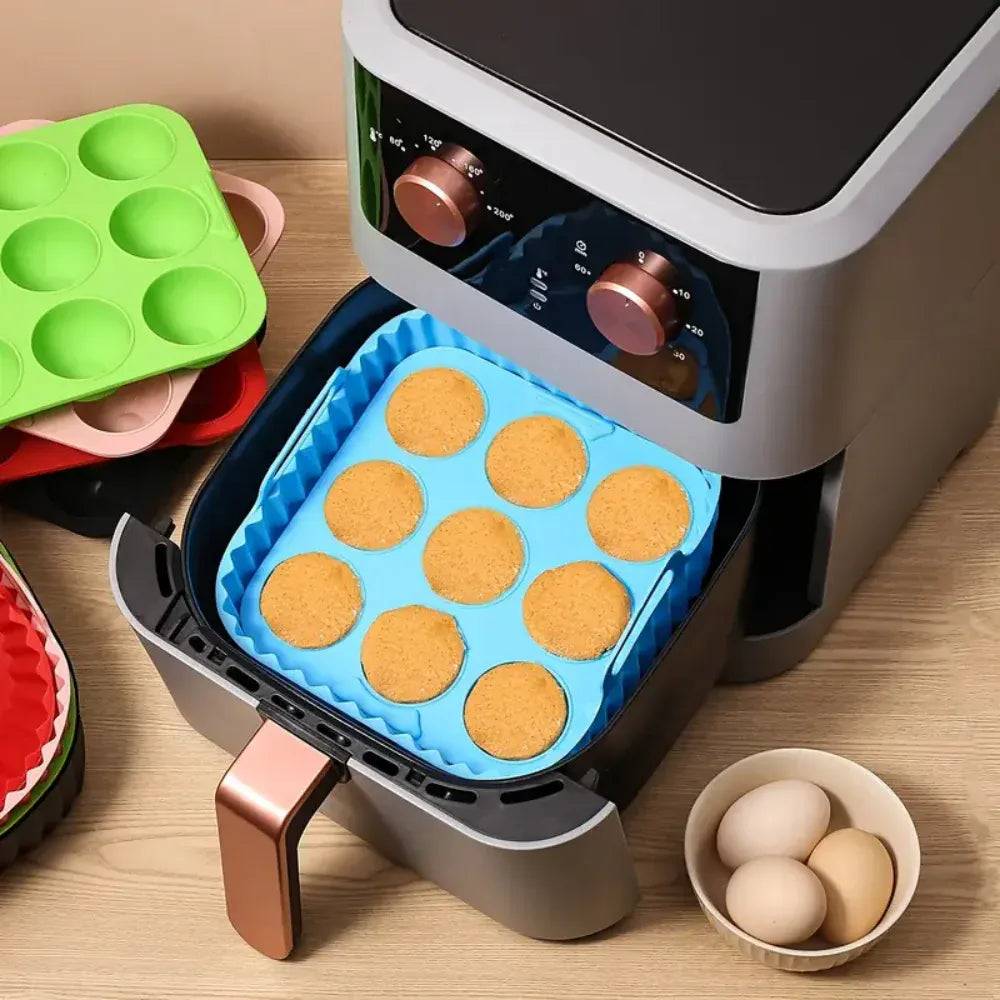 Moule Silicone Réutilisable Carré 2 Pièces pour Air Fryer Air Fryer